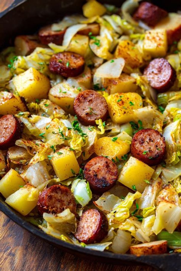 Delightful Comfort: The Cabbage Sausage Potato Medley