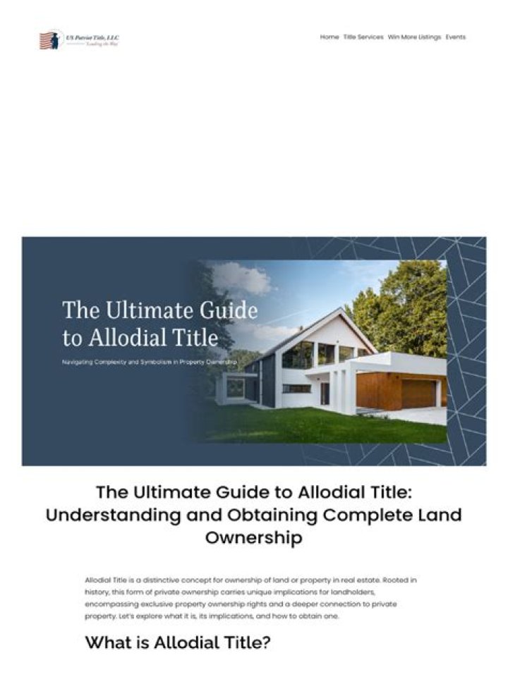 Understanding Allodial Title: A Comprehensive Guide